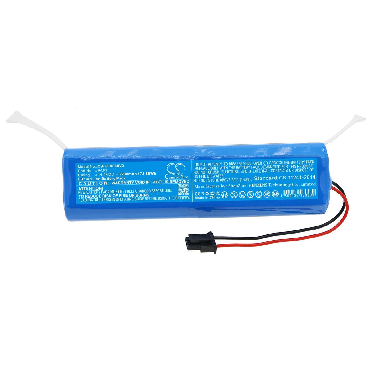 14.4v, Li-ion, 5200mah, Battery Fits Eufy, Robovac X8, Robovac X8 Hybrid, 74.88wh Vacuum Cameron Sino Technology Limited   