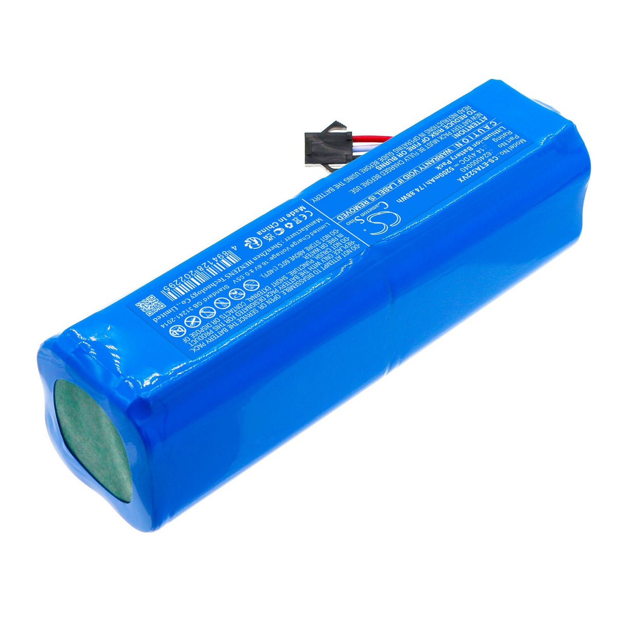 14.4v, Li-ion, 5200mah, Vacuum Battery Fits ETA 5229 Master, 6229 Master Pro Ii, 74.88wh Vacuum Cameron Sino Technology Limited   