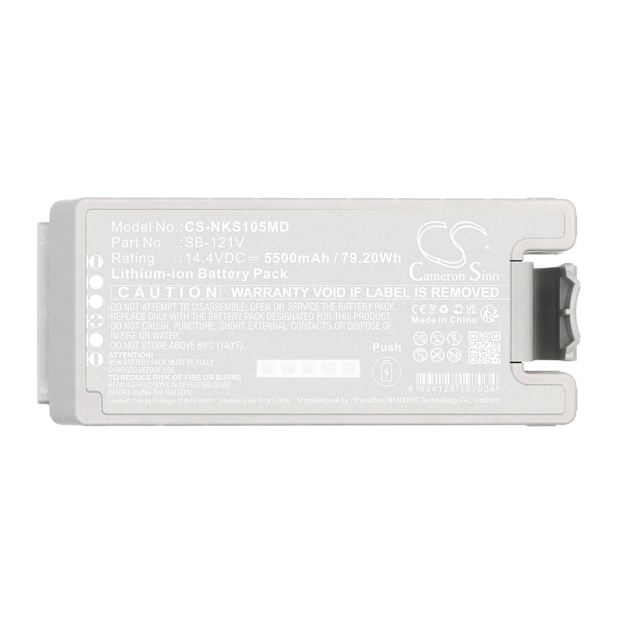 14.4v, Li-ion, 5500mah, Battery Fits Nihon Kohden, Ems-1052, Ems-1052 Defibrillator, 79.20wh Batteries for Electronics Cameron Sino Technology Limited (Medical)   