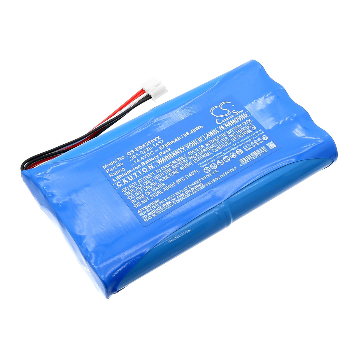 14.4v, Li-ion, 6700mah, Vacuum battery Fits Deebot X2 Omni, Dx2omni, 96.48wh Vacuum Cameron Sino Technology Limited   