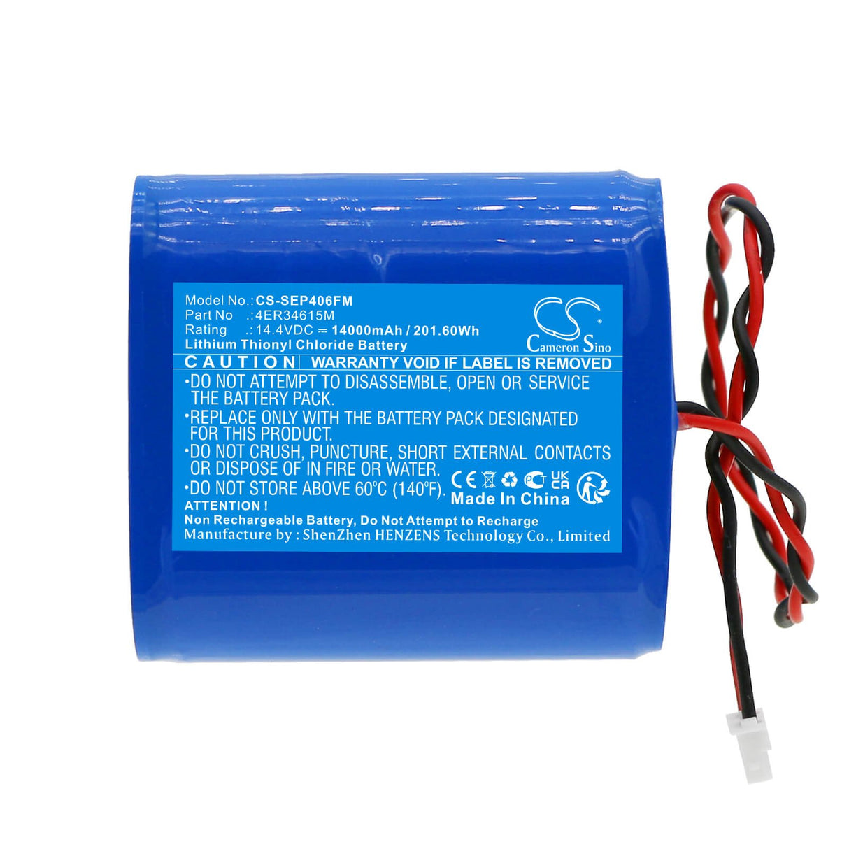 14.4v, Li-socl2, 14000mah, Battery Fits Saracom Eb-10, Sep-406, 201.60wh Marine Safety & Flotation Devices Cameron Sino Technology Limited (Dangerous Goods)   