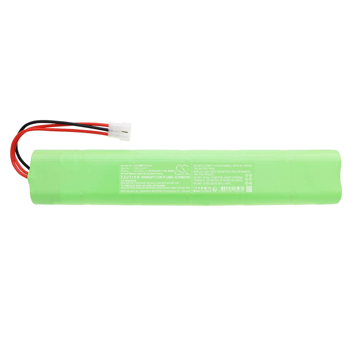 14.4v, Ni-mh, 10000mah, Battery Fits Lithonia, 100-3-a117, 144.00wh Emergency Lighting Cameron Sino Technology Limited   