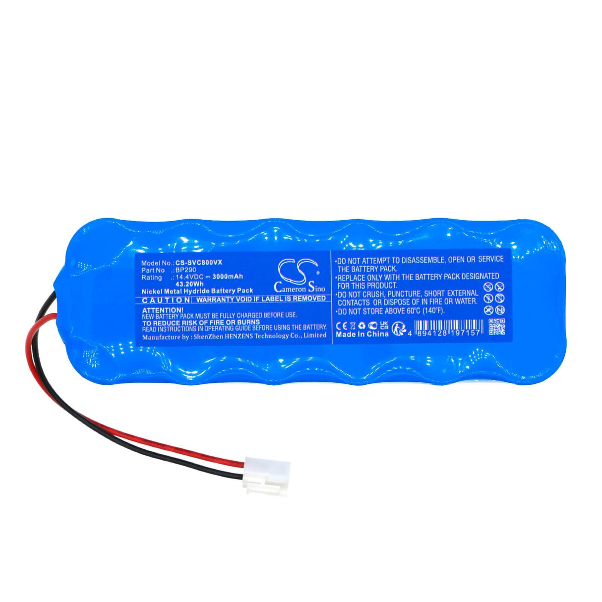 14.4v, Ni-mh, 3000mah, Battery Fits Goddess, Cl290, Cl390b, 43.20wh Vacuum Cameron Sino Technology Limited   