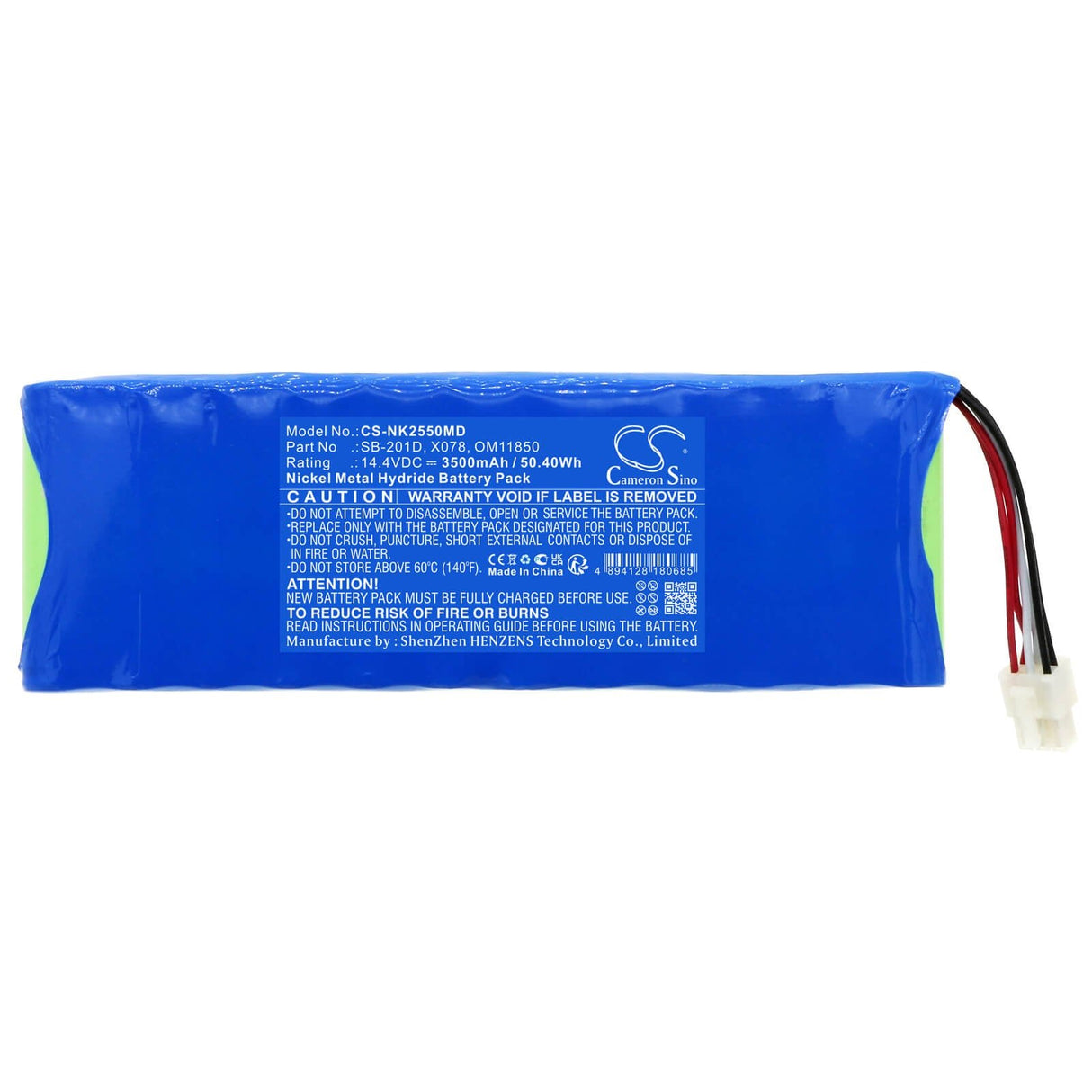 14.4v, Ni-mh, 3500mah, Battery Fits Nihon Kohden Cardiofax G Ecg-2550 Monitor, 50.40wh Medical Cameron Sino Technology Limited (Medical)   