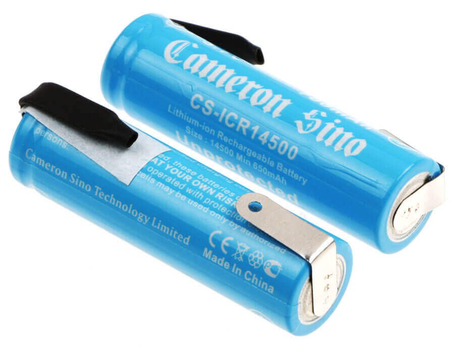 14500 Battery For Lithium Ion, 2pcs Pack With Tabs 3.7v, 700mah - 2.59wh 14500 Cameron Sino Technology Limited   