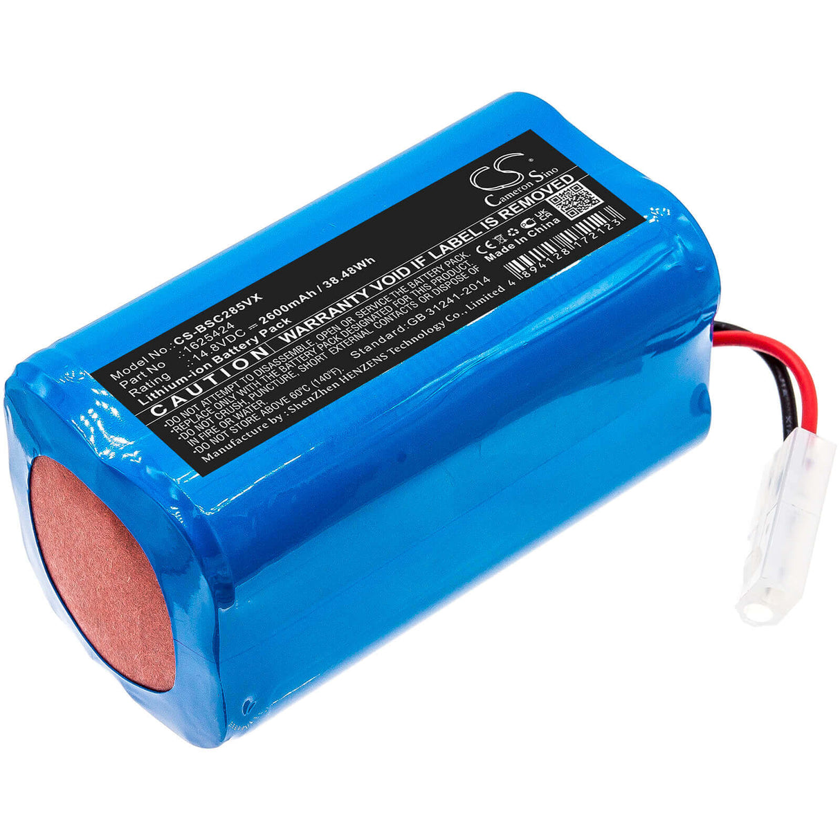 14.8v, Li-ion, 2600mah, Battery Fit's Bissell, 2859, 3115, Dry Robotic Vacuum, 38.48wh Vacuum Cameron Sino Technology Limited   