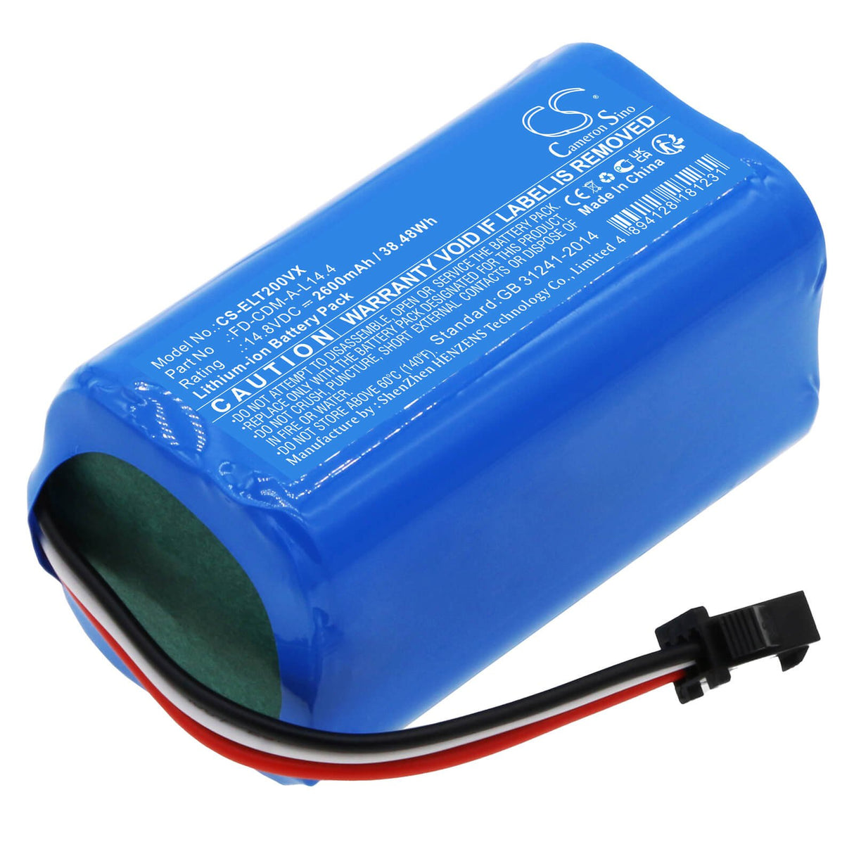 14.8v, Li-ion, 2600mah, Battery Fits Dymosen C1, D1, 38.48wh Vacuum Cameron Sino Technology Limited   