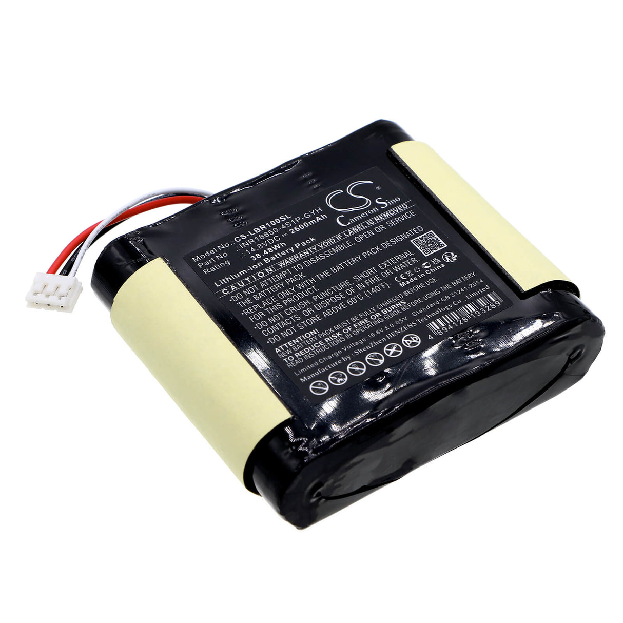 14.8v, Li-ion, 2600mah, Battery Fits Libratone, Inr18650-4s1p-gyh, 38.48wh Speaker Cameron Sino Technology Limited   