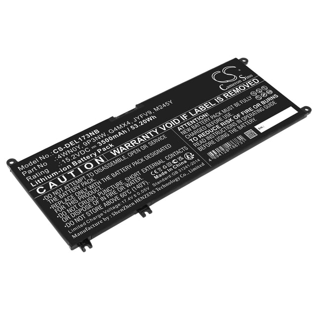 15.2v, Li-ion, 3500mah, Battery Fits Dell, Inspiron 13 7353, Inspiron 13 7577, 53.20wh Batteries for Electronics Cameron Sino Technology Limited   