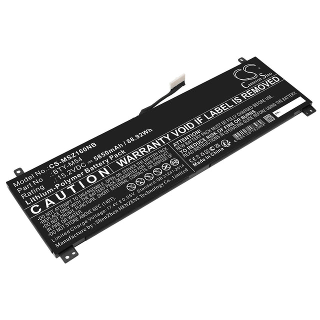 15.2v, Li-ion, 5850mah, Battery Fits Msi, Creator Z16 A11ue-019es, Creator Z16 A11ue-020xes, 88.92wh Notebook, Laptop Cameron Sino Technology Limited   