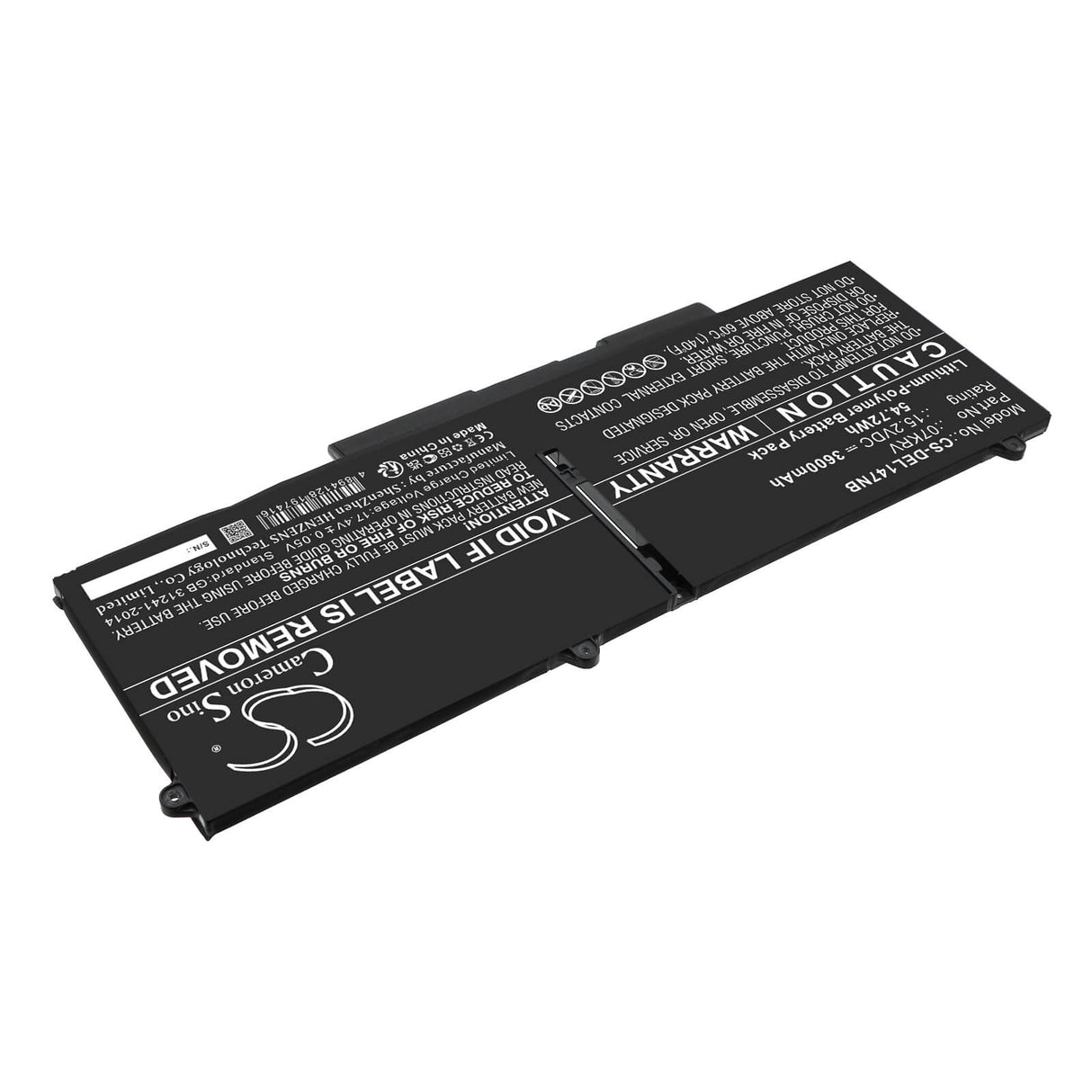 15.2v, Li-polymer, 3600mah, Battery Fits Dell, Latitude 14 7430 3w64p, Latitude 14 7430 4fvjg, 54.72wh Batteries for Electronics Cameron Sino Technology Limited   