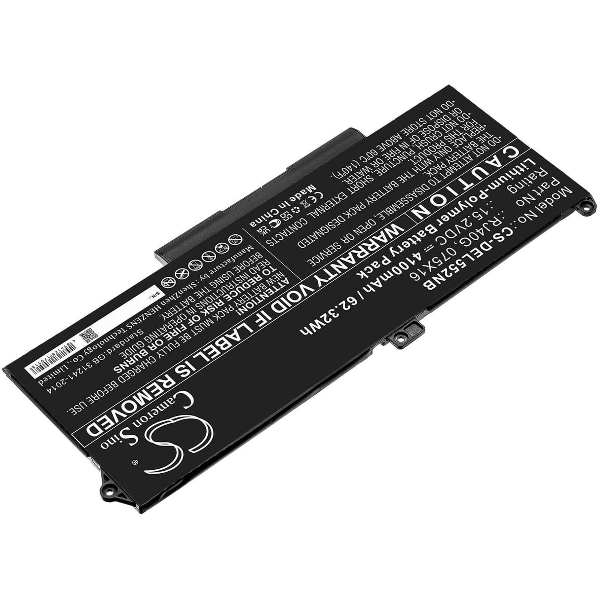 15.2v, Li-polymer, 4100mah, Battery Fit's Dell, Latitude 14 5420, Latitude 14 5420 Chkfm, Latitude 14 5420 Fdtcy, 62.32wh Batteries for Electronics Cameron Sino Technology Limited   