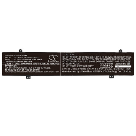 15.2v, Li-polymer, 5800mah, Battery Fits Asus, Nr2203re, Nr2203rm, 88.16wh Notebook, Laptop Cameron Sino Technology Limited   