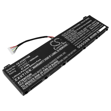 15.4v, Li-ion, 5650mah, Notebook battery Fits Acer Nitro 5 An517-55-50nf, Nitro 5 An517-55-50p0, 87.01wh Notebook, Laptop Cameron Sino Technology Limited   