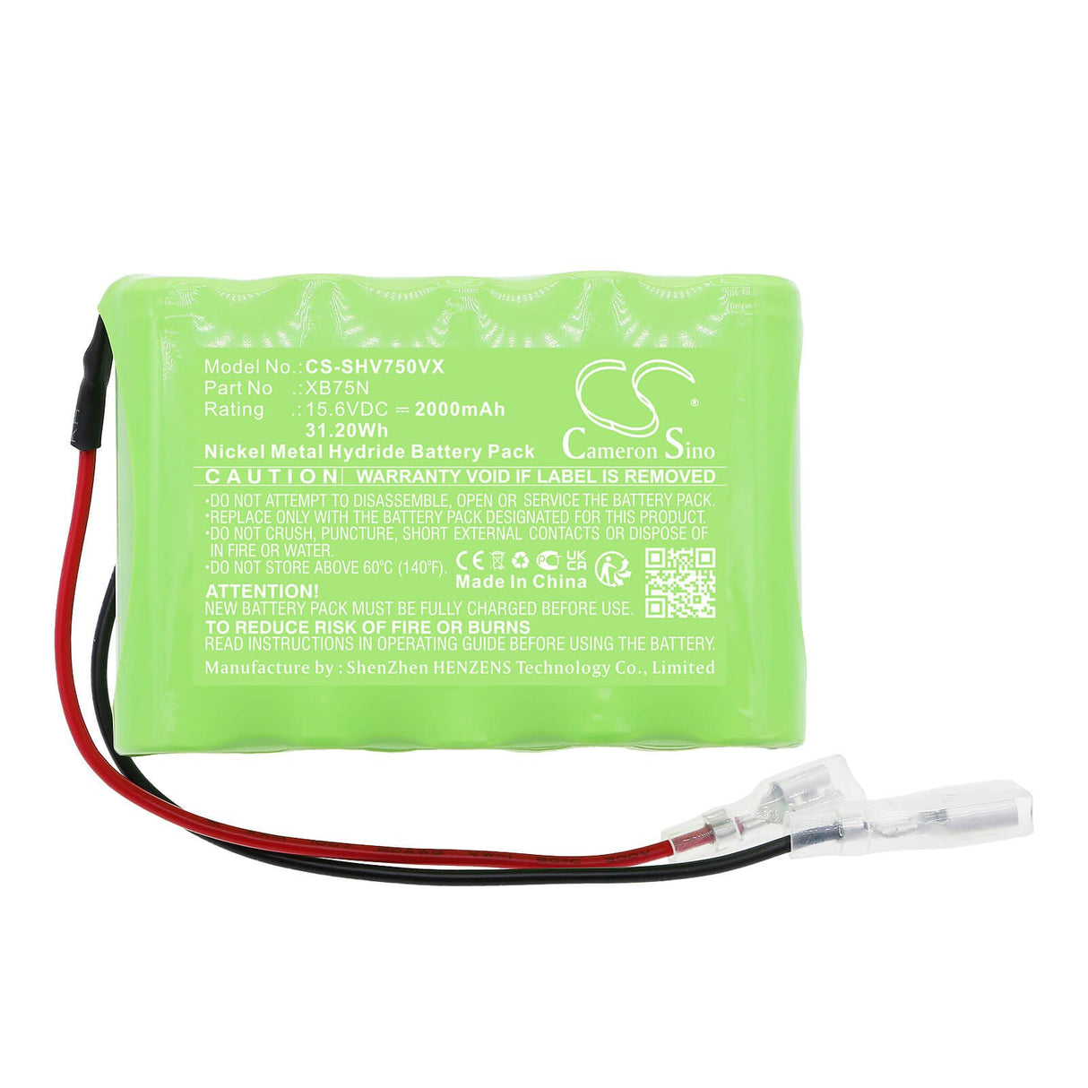 15.6v, Ni-mh, 2000mah, Battery Fits Shark, Sv70z, Sv75, 31.20wh Vacuum Cameron Sino Technology Limited   