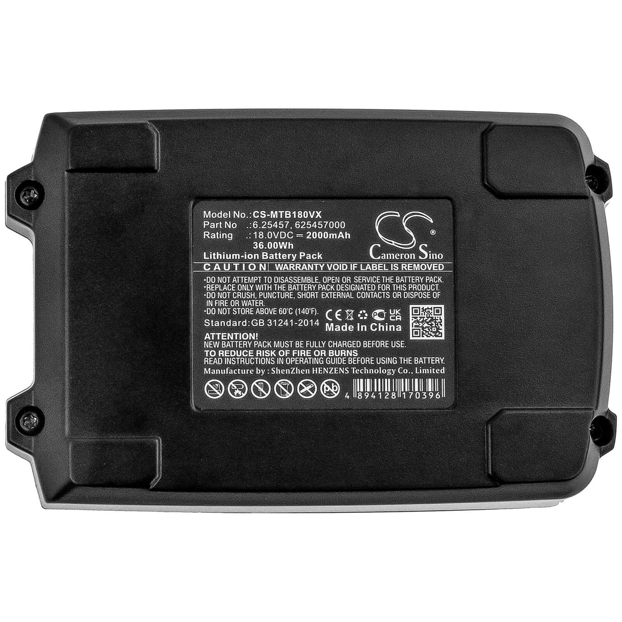 18.0v, 2000mah, Li-ion Battery Fit's Eisenblatter, Ht Langsschleifmaschine, Ht Polierer, 36.00wh Power Tools Cameron Sino Technology Limited (Power Tools)   