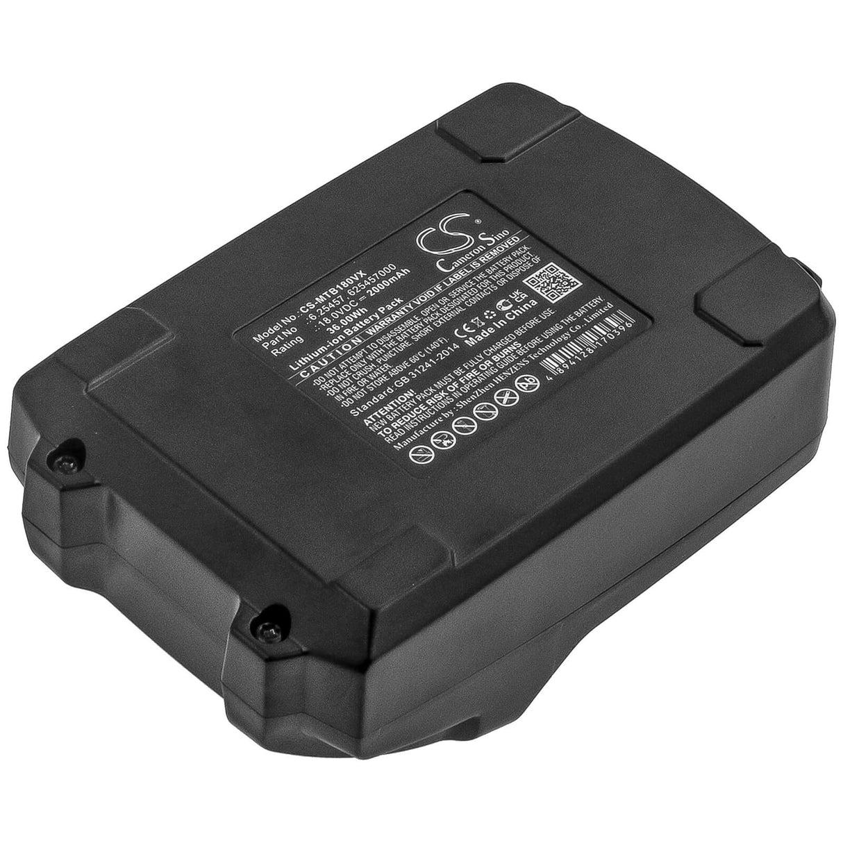 18.0v, 2000mah, Li-ion Battery Fit's Metabo, 160-5 18 Ltx Bl Of, Ag 18, Ag 18 602242850, 36.00wh Power Tools Cameron Sino Technology Limited (Power Tools)   