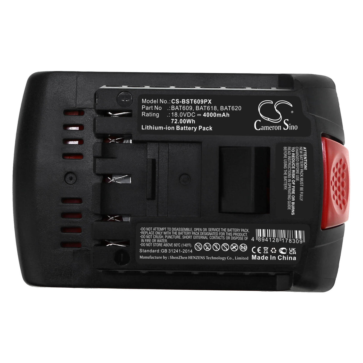 18.0v, Li-ion, 4000mah, Battery Fits Bosch, 17618, 17618-01, 72.00wh Power Tools Cameron Sino Technology Limited (Power Tools)   