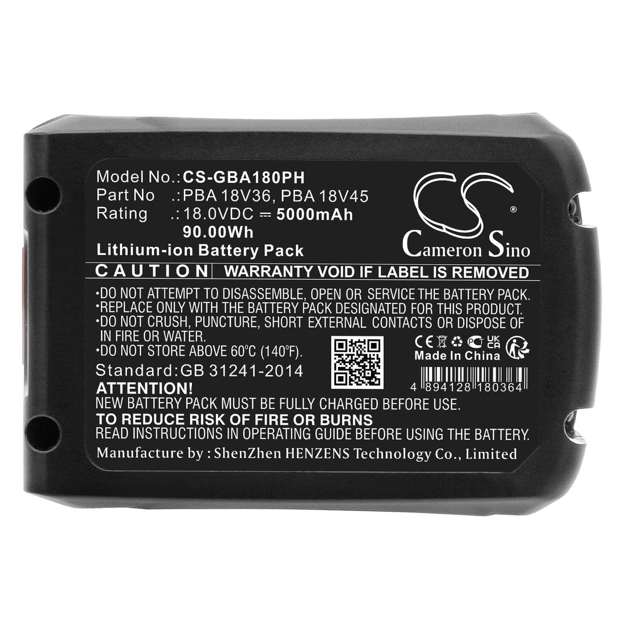 18.0v, Li-ion, 5000mah, Battery Fits Gardena 14600-20, 14600-55, 14602-20, 90.00wh Gardening Tools Cameron Sino Technology Limited   