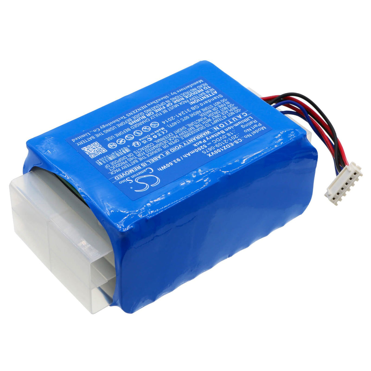 18.0v, Li-ion, 5200mah, Battery Fits Ecovacs, Airbot Z1, Az1, 93.60wh Vacuum Cameron Sino Technology Limited   