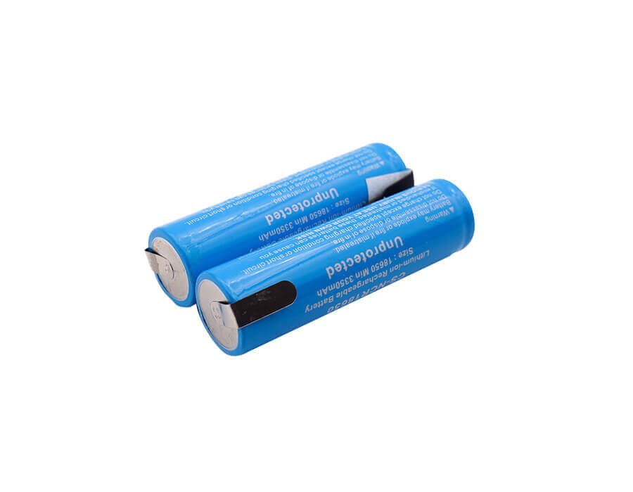 18650 Lithium Ion Battery For pack building , 2pcs per Pack With reverse solder tabs 3.7v, 3400mah - 12.58wh 18650 Cameron Sino Technology Limited   