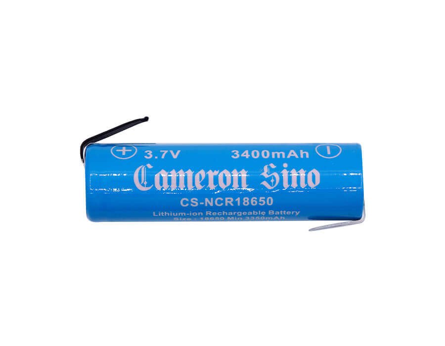 18650 Lithium Ion Battery For pack building , 2pcs per Pack With reverse solder tabs 3.7v, 3400mah - 12.58wh 18650 Cameron Sino Technology Limited   