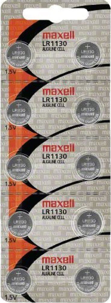 189 - Lr1130 1.5 Volt Alkaline Battery Replacement (Card of 10) Coin Cell Batteries Maxell   