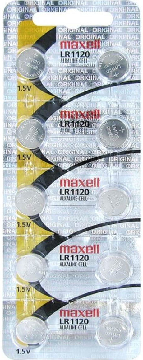 191 - Lr1120 1.5 Volt Alkaline Battery Replacement (Card of 10) Coin Cell Batteries Maxell   