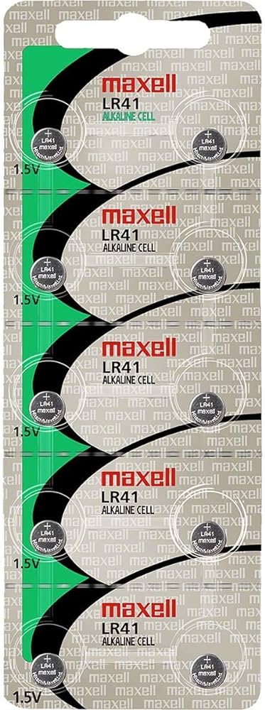 192 - Lr41 1.5 Volt Alkaline Battery Replacement (10 on a Card) Coin Cell Batteries Maxell   