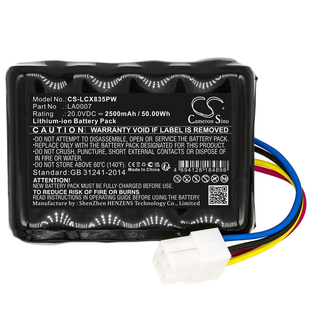 20.0v, Li-ion, 2500mah, Battery Fits Landxcape, Cr208e, Lx835, 50.00wh Batteries for Electronics Cameron Sino Technology Limited   