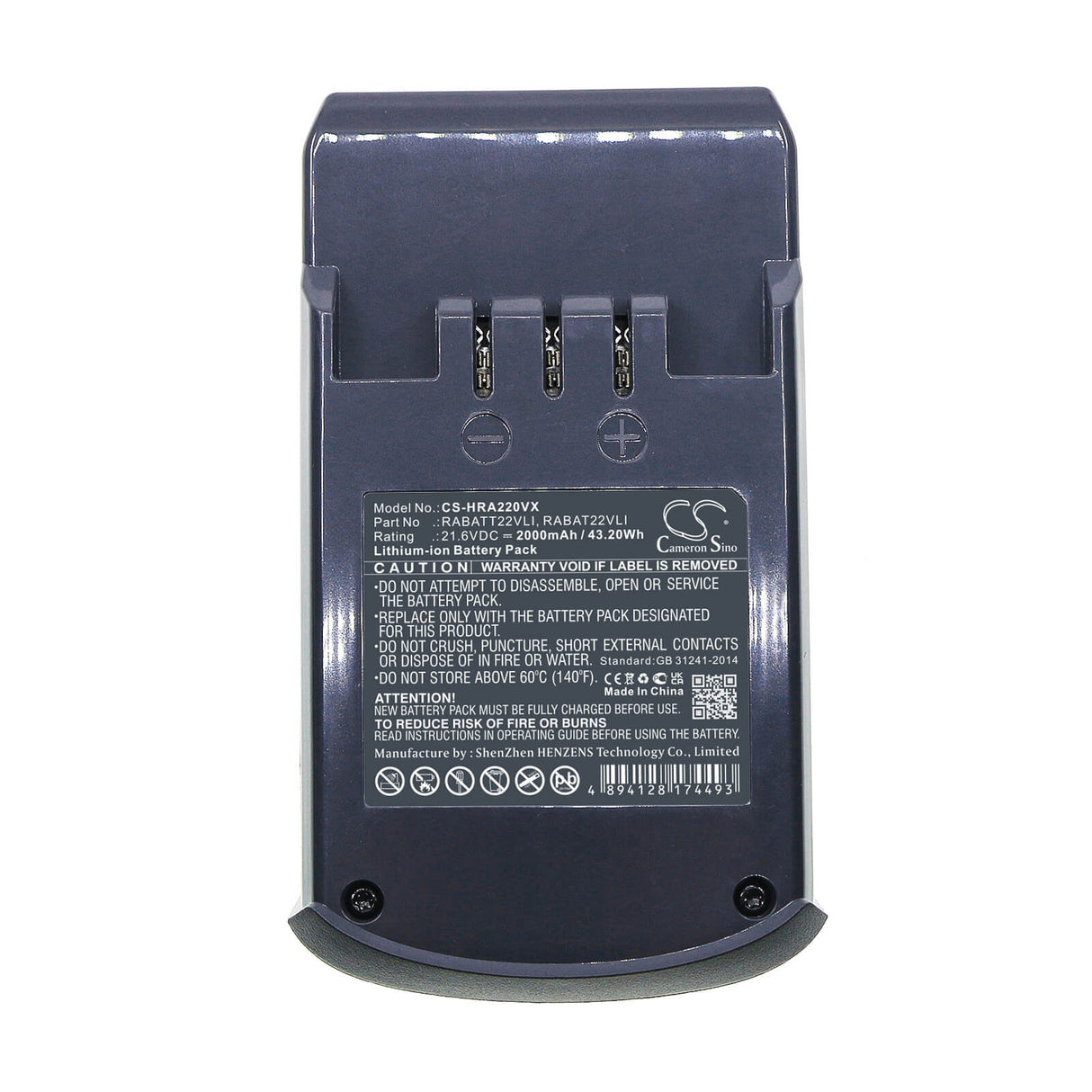 21.6v, 2000mah, Li-ion Battery Fit's Hoover, Ds22g, Ds22g001, Ds22gr001, 43.20wh Vacuum Cameron Sino Technology Limited   