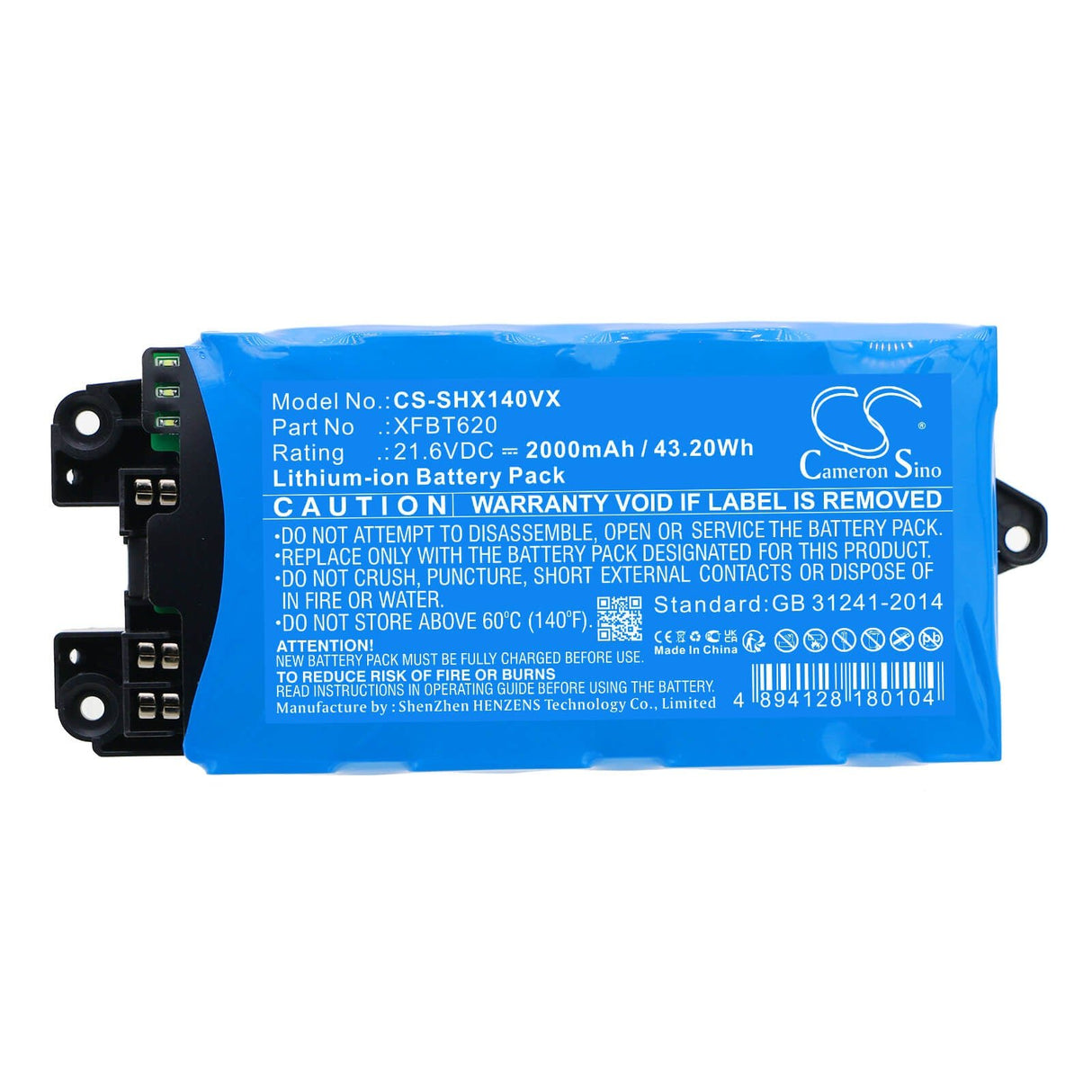 21.6v, Li-ion, 2000mah, Battery Fits Shark Ix140, Ix141, Ix141h, 43.20wh Vacuum Cameron Sino Technology Limited   