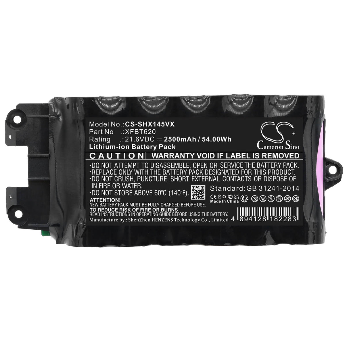 21.6v, Li-ion, 2500mah, Battery Fits Shark Ix140, Ix141, Ix141h, 54.00wh Vacuum Cameron Sino Technology Limited   