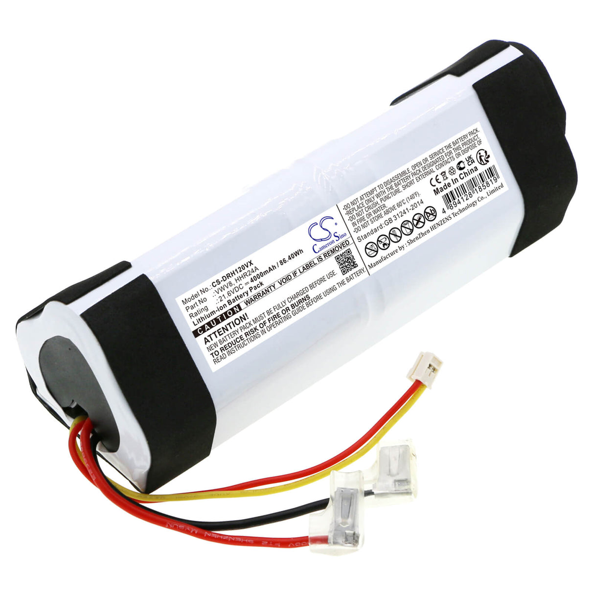 21.6v, Li-ion, 4000mah, Battery Fits Dreame, H10, H11, 86.40wh Vacuum Cameron Sino Technology Limited   