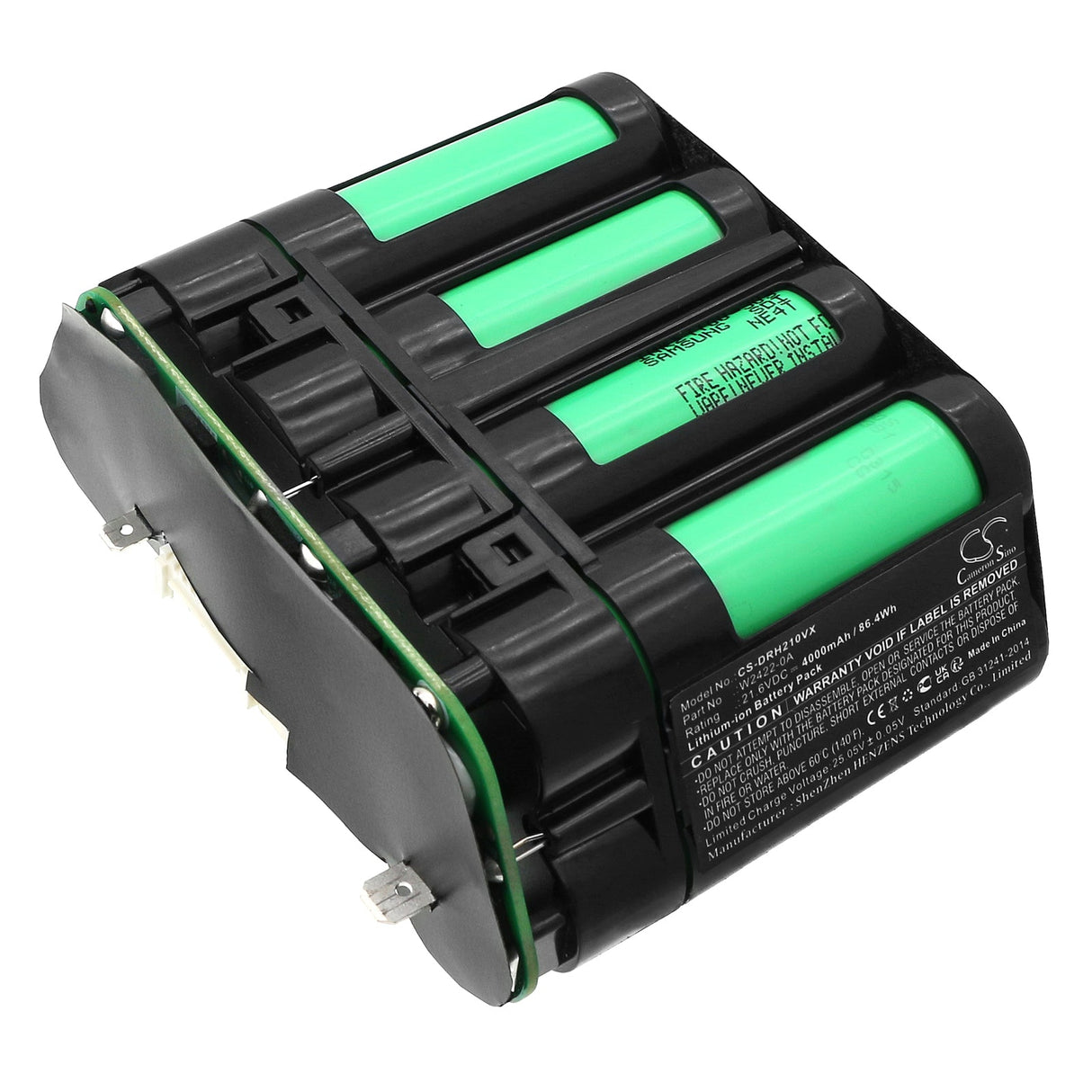 21.6V, Li-ion, 4000mAh Vacuum Battery fits Dreame, H20 Ultra, 86.4Wh Vacuum Cameron Sino Technology Limited   