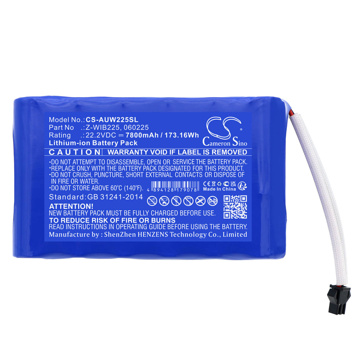 22.2v, Li-ion, 7800mah, Battery Fits American Dj Wifly Par Qa5, 173.16wh Lighting & Studio Cameron Sino Technology Limited (Dangerous Goods)   