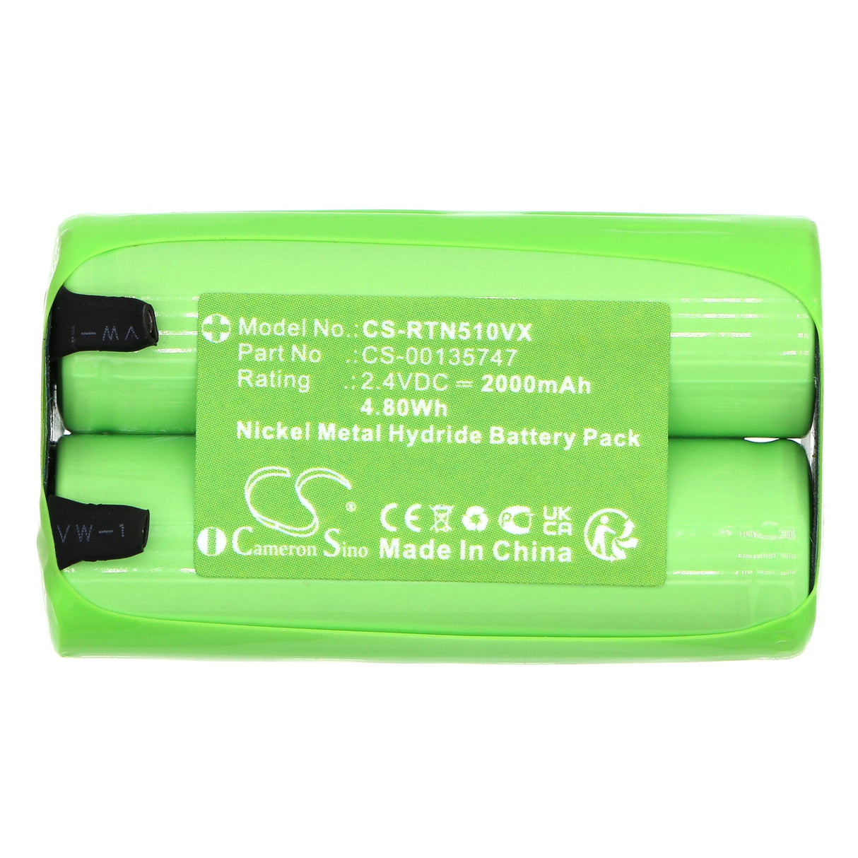 2.4V, Ni-MH, 2000mAh, Battery fits Rowenta, Tn5100f0/3m0, Tn5120f0/3m0, 4.80Wh Vacuum Cameron Sino Technology Limited   