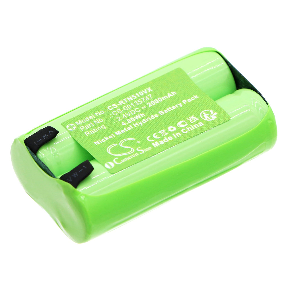 2.4V, Ni-MH, 2000mAh, Battery fits Rowenta, Tn5100f0/3m0, Tn5120f0/3m0, 4.80Wh Vacuum Cameron Sino Technology Limited   