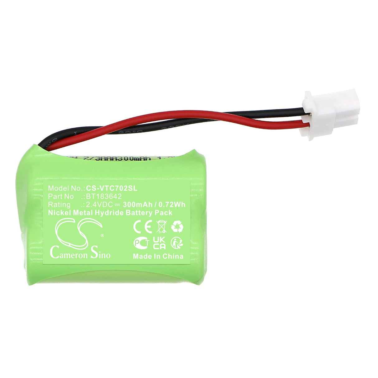 2.4V, Ni-MH, 300mAh, Battery fits Snom, C620 Wireless Mic, 0.72Wh Cordless Phone Cameron Sino Technology Limited (Cordless Phone)   