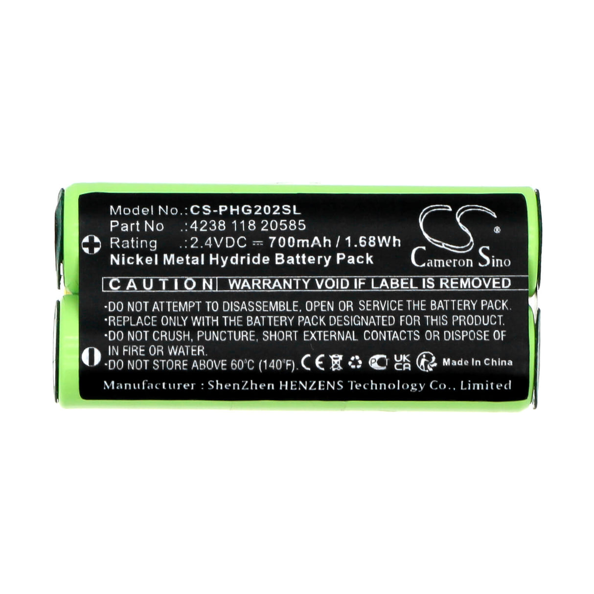 2.4v, Ni-mh, 700mah, Shaver battery Fits Philips Norelco Bg2028, Xa2029 Body Groomer, 1.68wh Shaver Cameron Sino Technology Limited   