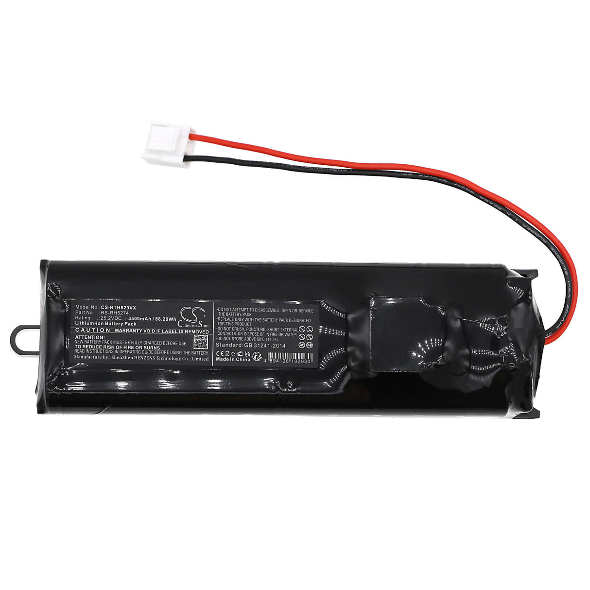 25.2v, Li-ion, 3500mah, Battery Fits Rowenta, Rh8290wo, Rh8827wo, 88.20wh Vacuum Cameron Sino Technology Limited   