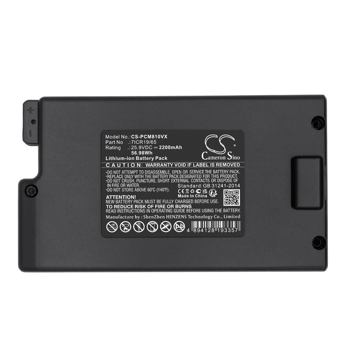 26.0v, Li-ion, 2200mah, Battery Fits Proscenic, P8, P8 Plus, 57.20wh Vacuum Cameron Sino Technology Limited   