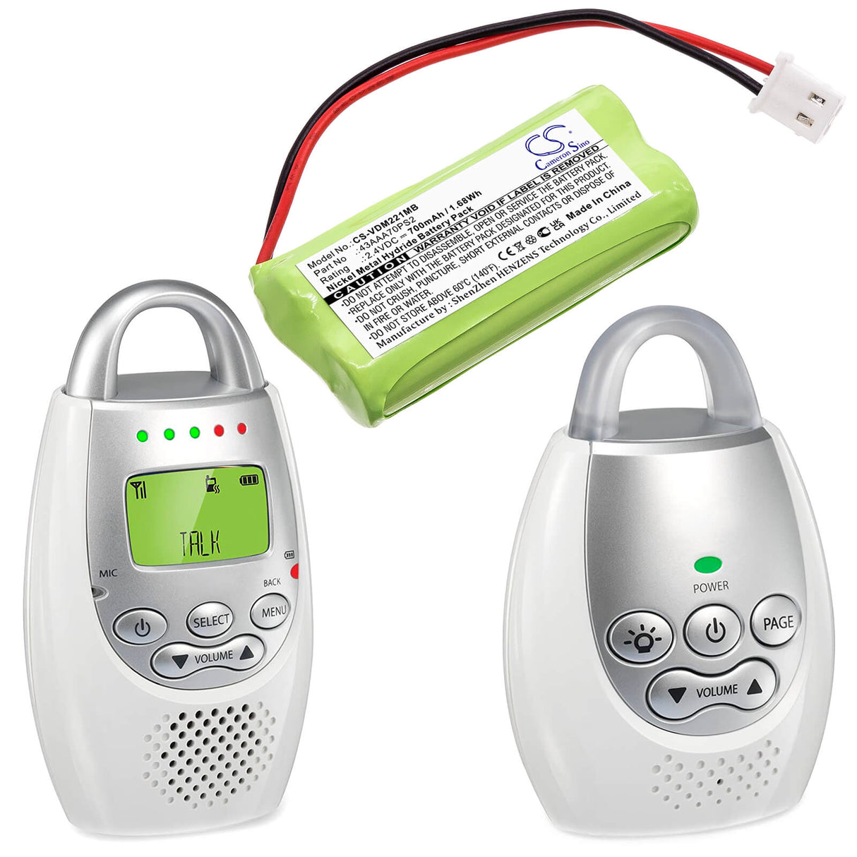 2.4v, 700mah, Ni-mh Battery Fit's Vtech, Digital Audio Monitor Dm221, Dm221, 1.68wh BabyPhone Cameron Sino Technology Limited   