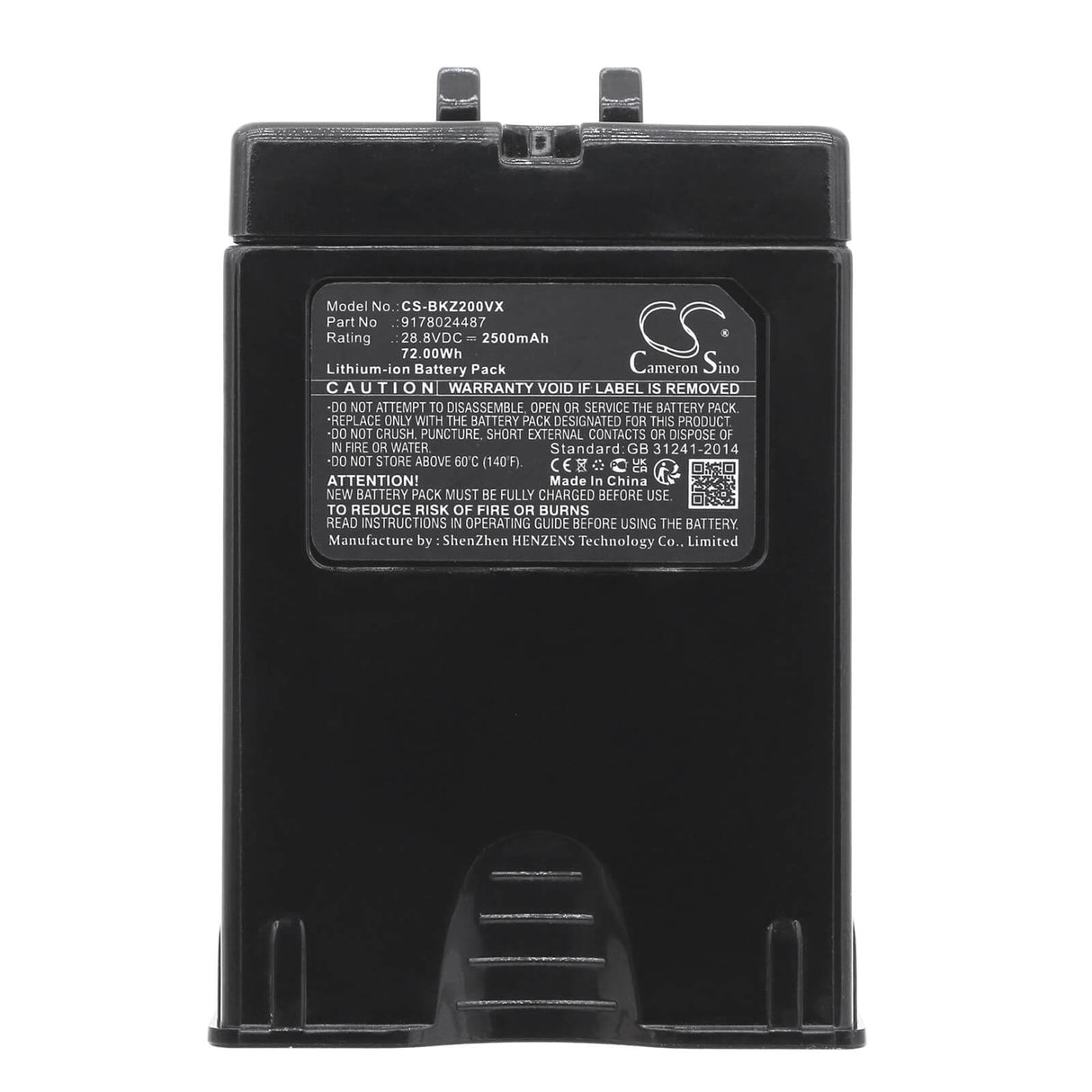 28.8v, Li-ion, 2500mah, Battery Fits Beko, Zb2007, 72.00wh Vacuum Cameron Sino Technology Limited   