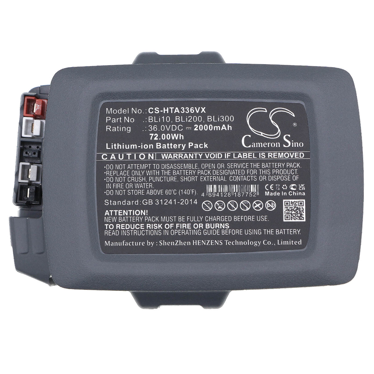 36.0v, Li-ion, 2000mah, Battery Fits Husqvarna, 110il, 115ihd45, 72.00wh Lawn Mowers Cameron Sino Technology Limited   