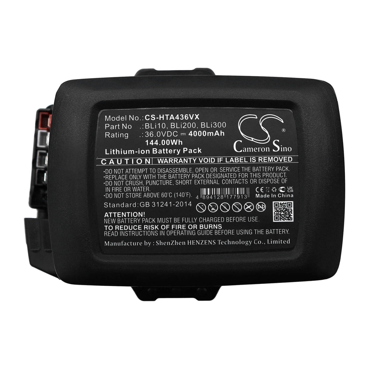 36.0v, Li-ion, 4000mah, Battery Fits Husgvarna, 110il, 115ihd45, 144.00wh Lawn Mowers Cameron Sino Technology Limited (Dangerous Goods)   