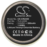 3.6v, 500mah, Li-socl2 Equipment Battery Fit's Testo, 184-t4, 1.80wh Equipment, Survey, Test Cameron Sino Technology Limited   