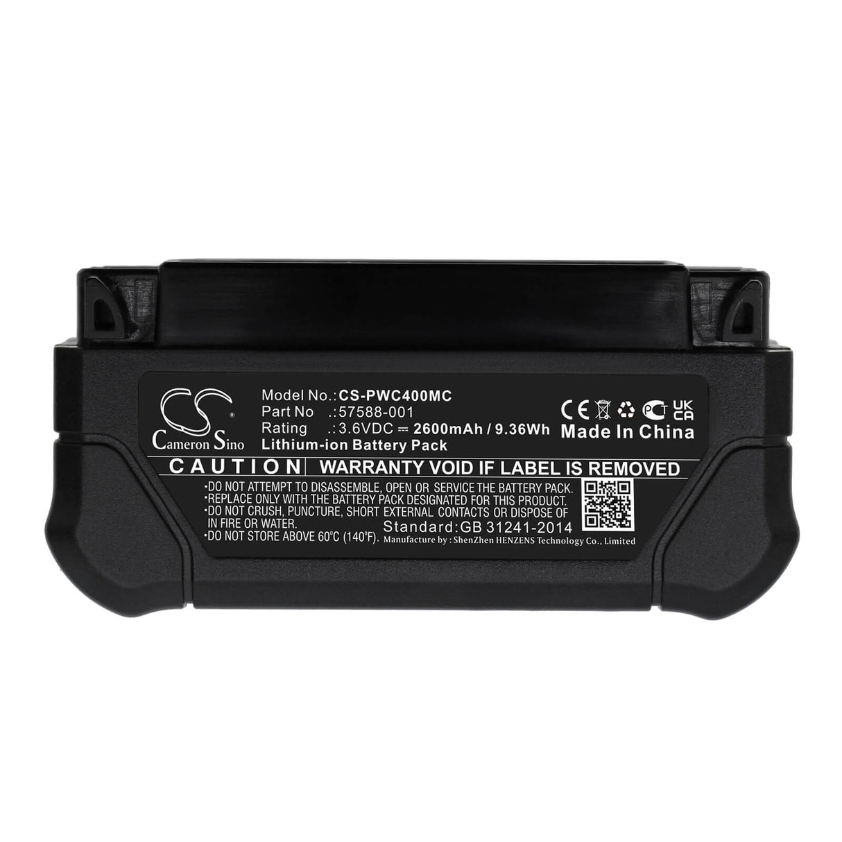 3.6v, Li-ion, 2600mah, Battery Fits Panasonic I-pro Bwc4000 Body-worn Camera, Wv-bwc4000, 9.36wh Body Camera Cameron Sino Technology Limited   