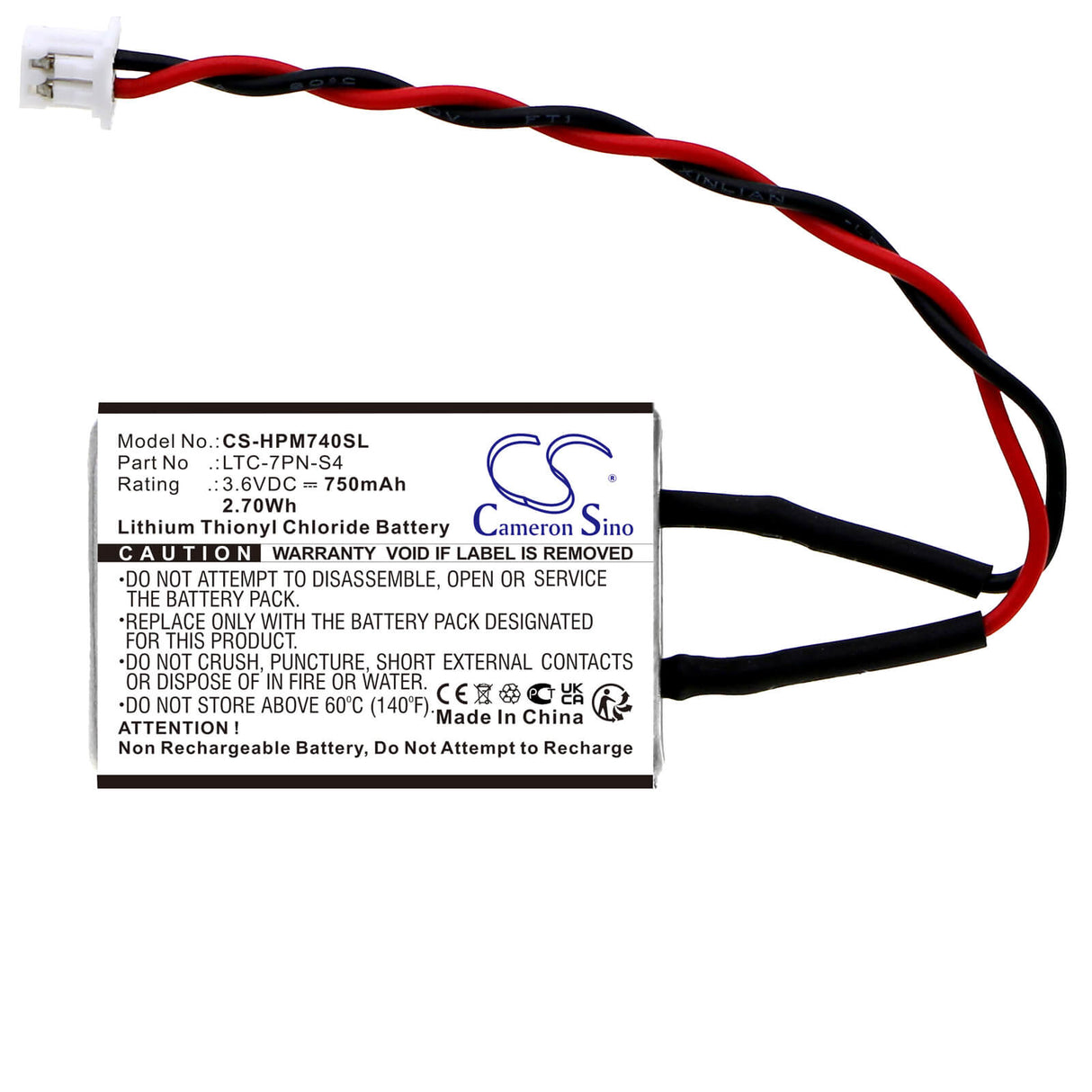 3.6v, Li-socl2, 750mah, Battery Fits Heidelberg Printer Memory, 2.70wh PLC Cameron Sino Technology Limited   