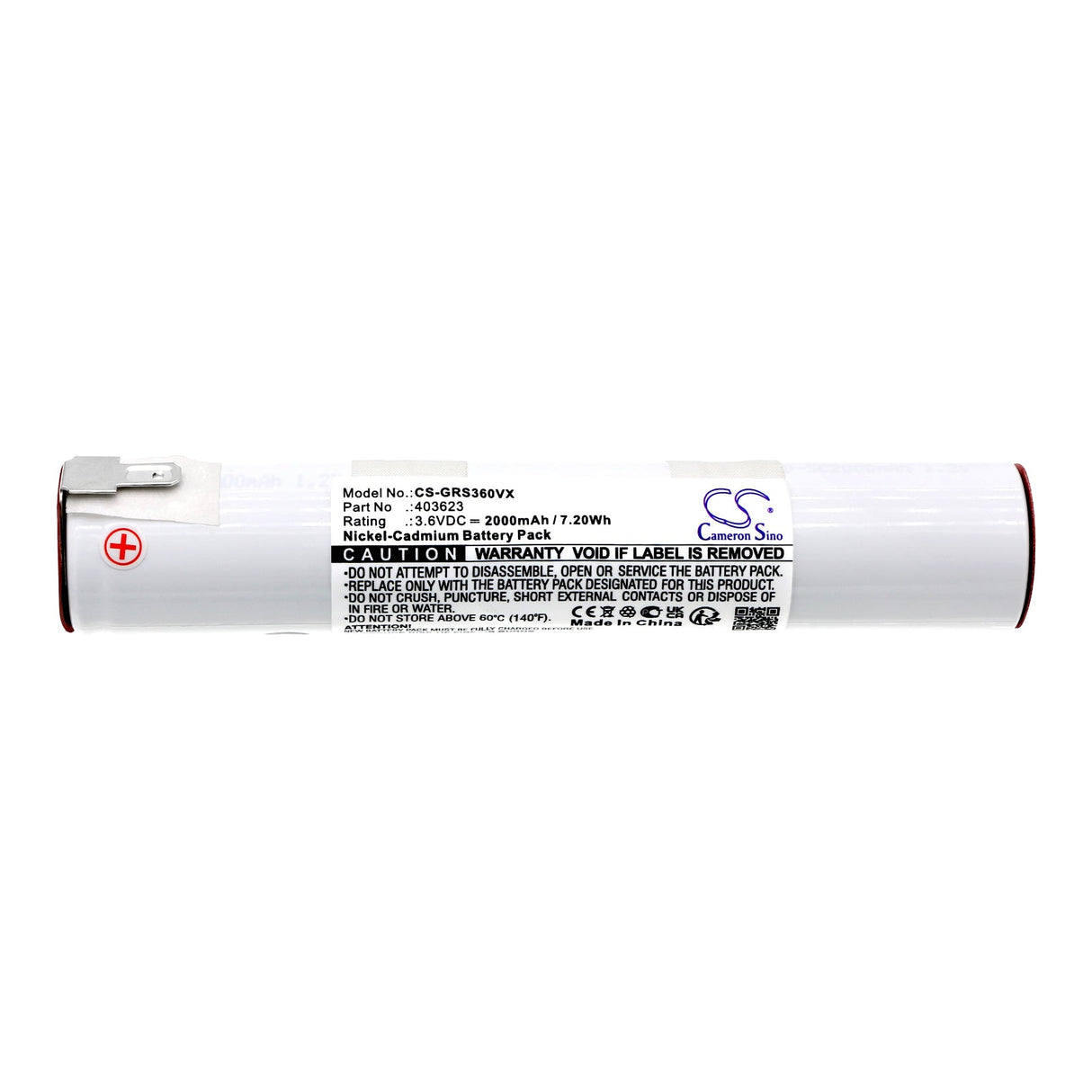 3.6V, Ni-CD, 2000mAh, Battery fits Gorenje, Mvce36eb, Sesalnik Mvce36eb, 7.20Wh Vacuum Cameron Sino Technology Limited   